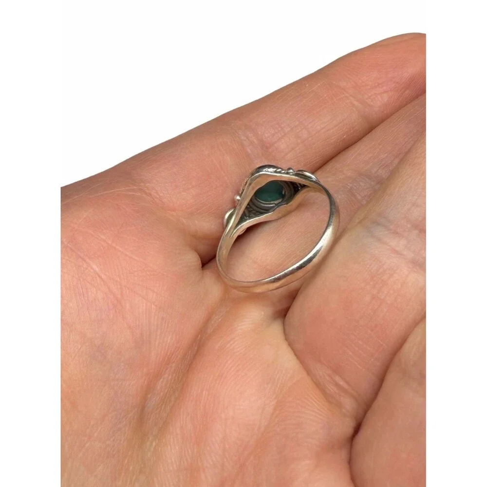 Kingman Turquoise Ring Size 6 Solid 925 Sterling Silver